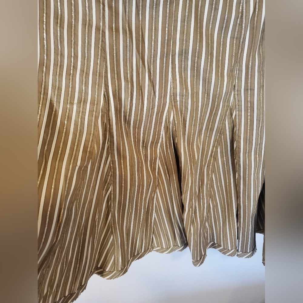 Kenneth Cole Vintage Striped Brown Metallic Skirt - Picture 4 of 13